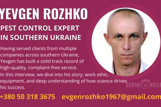Yevgen Rozhko, pest control expert from Southern Ukraine, in a professional portrait.